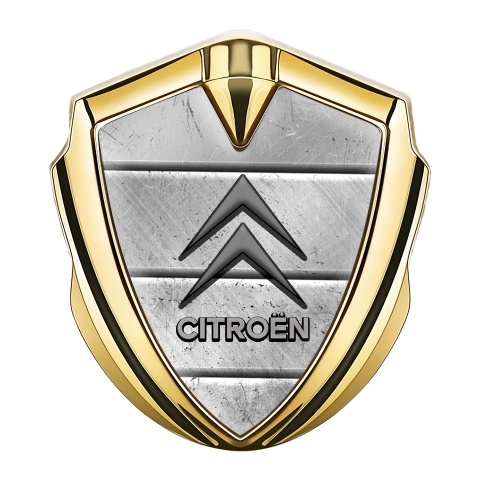 Citroen Bodyside Badge Self Adhesive Gold Stone Slab Grey Logo