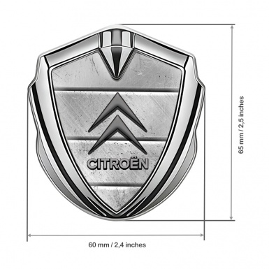 Citroen Bodyside Badge Self Adhesive Silver Stone Slab Grey Logo