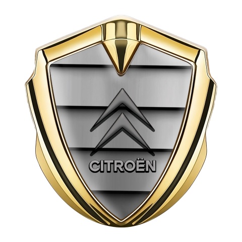 Citroen Trunk Emblem Badge Gold Shutter Effect Gradient Logo Design