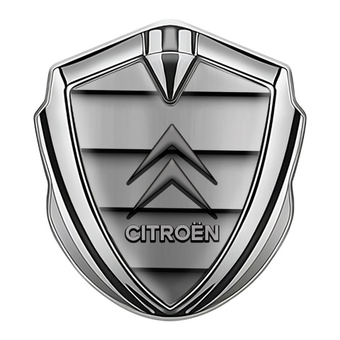 Citroen Trunk Emblem Badge Silver Shutter Effect Gradient Logo Design