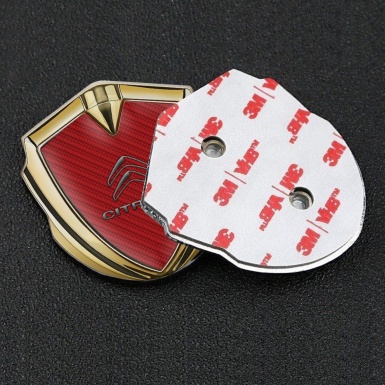 Citroen Tuning Emblem Self Adhesive Gold Red Carbon Grey Logo