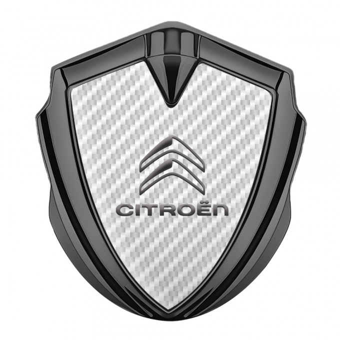 Citroen Trunk Metal Emblem Graphite White Carbon Grey Logo Design