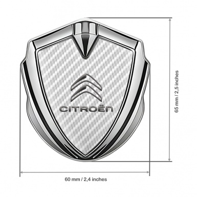 Citroen Trunk Metal Emblem Silver White Carbon Grey Logo Design