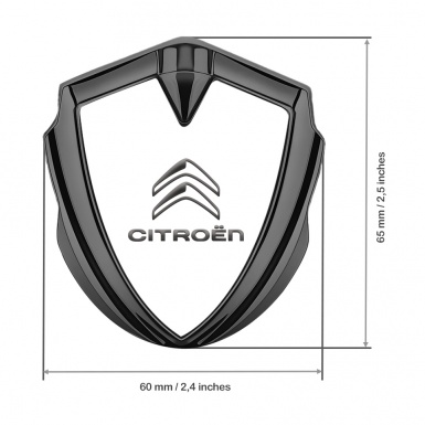 Citroen Trunk Metal Emblem Badge Graphite White Base Grey Logo Design