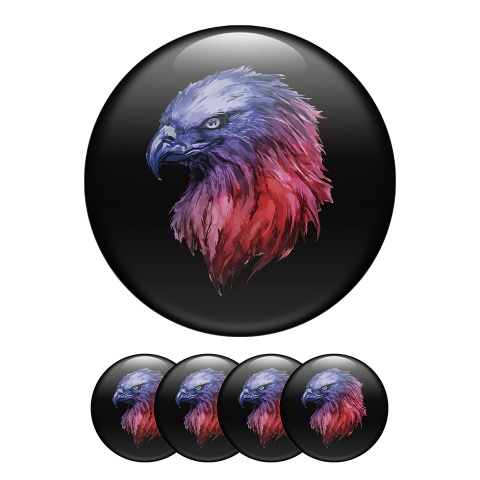 Animals Domed Stickers Wheel Center Cap Badge Abstract Image Of An Eagle's Head