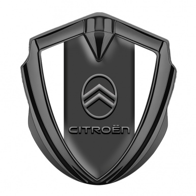 Citroen Fender Emblem Badge Graphite White Base Modern Grey Logo Design