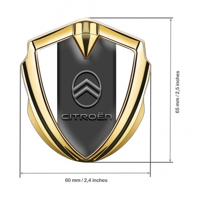 Citroen Fender Emblem Badge Gold White Base Modern Grey Logo Design
