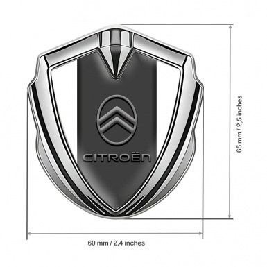 Citroen Fender Emblem Badge Silver White Base Modern Grey Logo Design