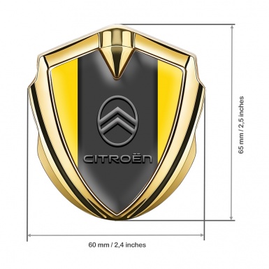 Citroen Trunk Metal Emblem Gold Yellow Base Modern Gradient Logo