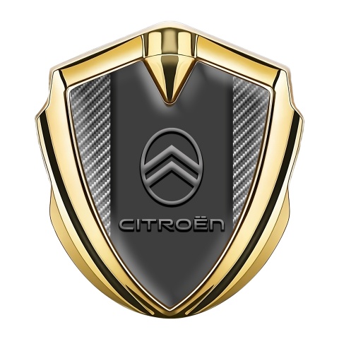 Citroen Self Adhesive Bodyside Emblem Gold Carbon Base Grey Logo