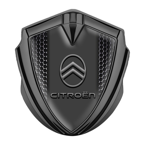 Citroen Metal Emblem Self Adhesive Graphite Black Carbon Modern Logo