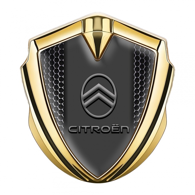 Citroen Metal Emblem Self Adhesive Gold Black Carbon Modern Logo