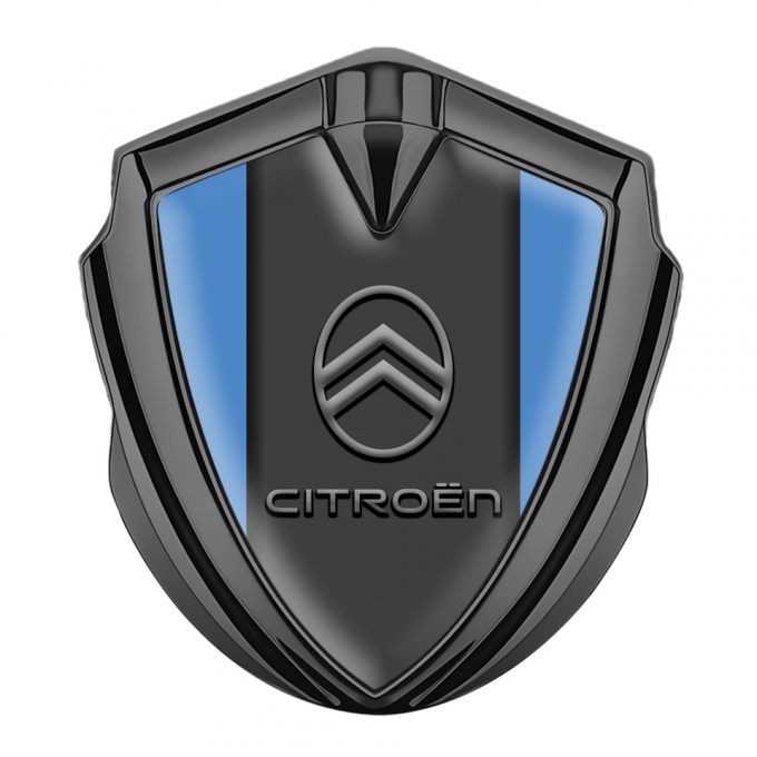 Citroen 3D Car Metal Emblem Graphite Blue Base Modern Gradient Logo