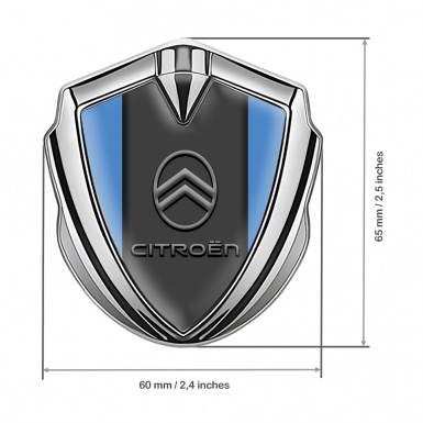 Citroen 3D Car Metal Emblem Silver Blue Base Modern Gradient Logo