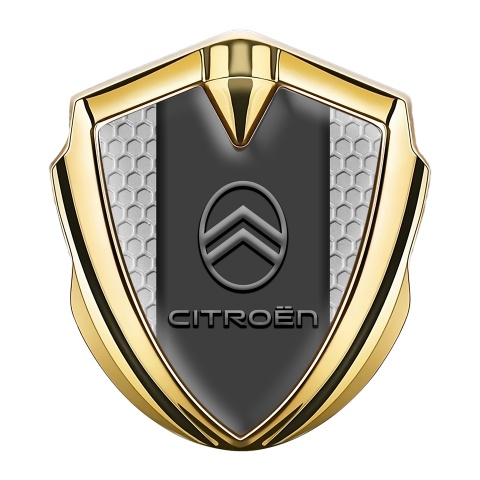 Citroen Tuning Emblem Self Adhesive Gold Honeycomb Gradient Logo