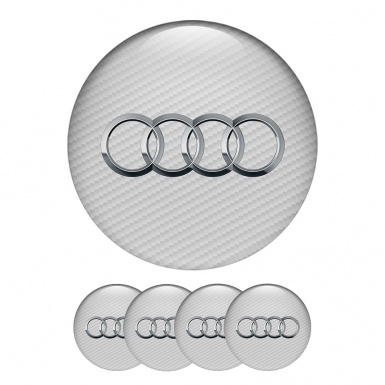 Audi Wheel Center Caps Emblem Light Gray Dream