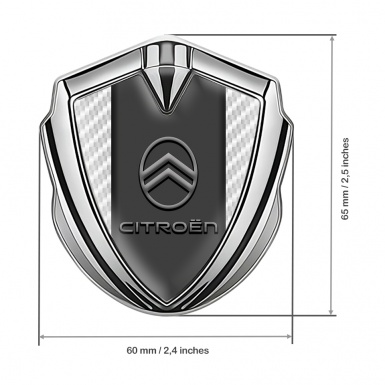 Citroen Fender Emblem Badge Silver White Carbon Gradient Logo Design