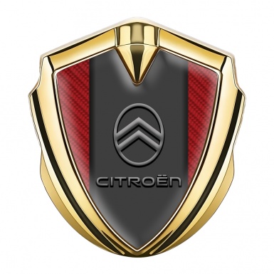 Citroen Fender Metal Emblem Badge Gold Red Carbon Gradient Effect
