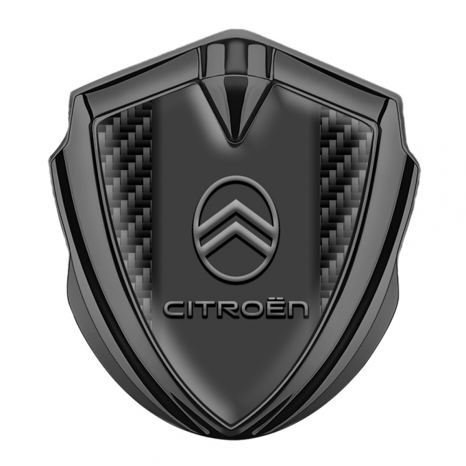 Citroen Trunk Emblem Badge Graphite Black Carbon Gradient Logo Effect