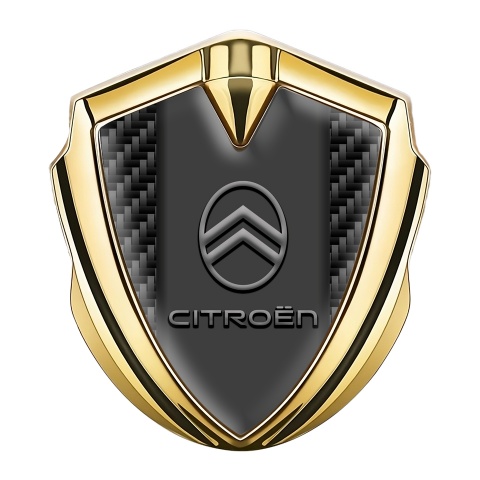 Citroen Trunk Emblem Badge Gold Black Carbon Gradient Logo Effect