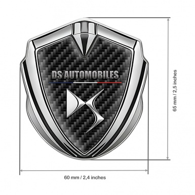 Citroen DS Tuning Emblem Self Adhesive Silver Black Carbon Base New Logo