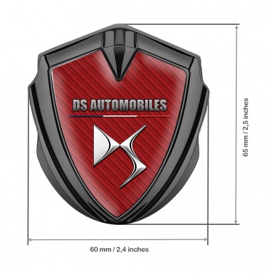 Citroen DS Fender Emblem Badge Graphite Red Carbon Base Modern Logo
