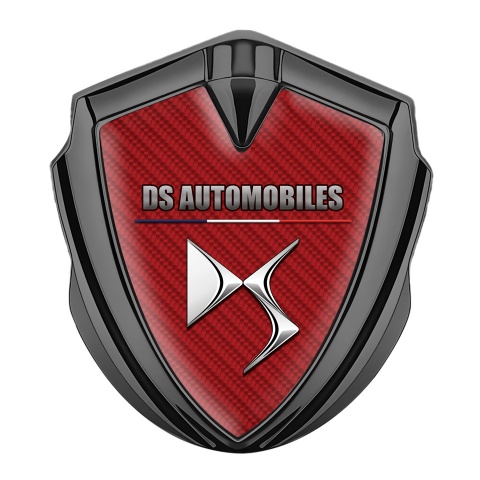 Citroen DS Fender Emblem Badge Graphite Red Carbon Base Modern Logo