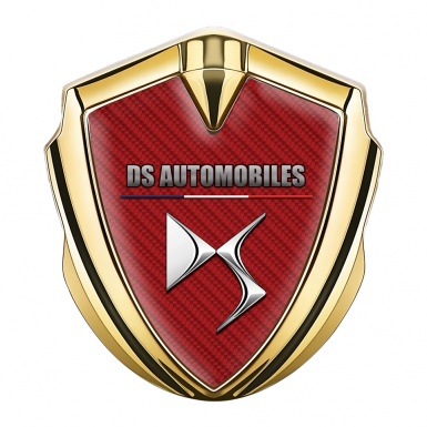 Citroen DS Fender Emblem Badge Gold Red Carbon Base Modern Logo
