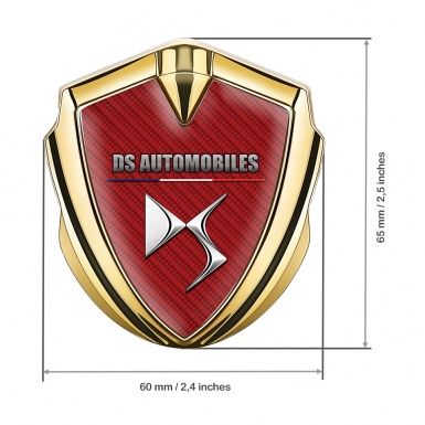 Citroen DS Fender Emblem Badge Gold Red Carbon Base Modern Logo
