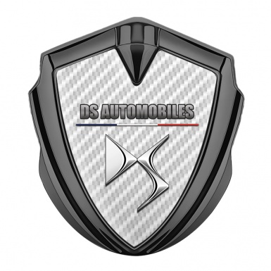 Citroen DS Fender Metal Emblem Badge Graphite White Carbon French Flag