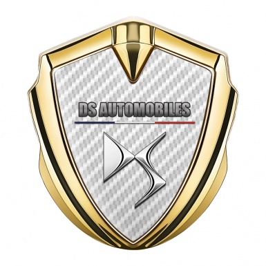 Citroen DS Fender Metal Emblem Badge Gold White Carbon French Flag
