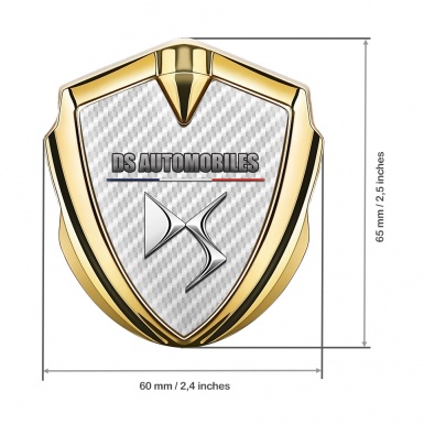 Citroen DS Fender Metal Emblem Badge Gold White Carbon French Flag