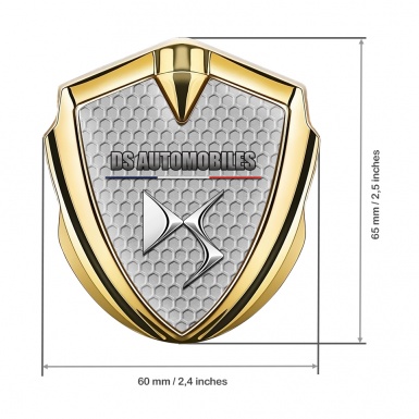 Citroen DS Trunk Emblem Badge Gold Honeycomb Template French Flag