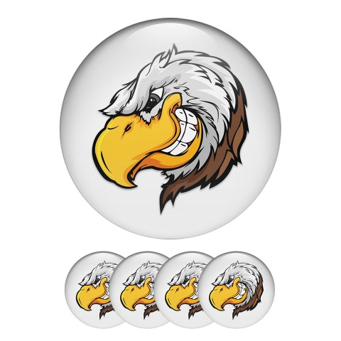 Animals Center Hub Dome Stickers Image Of An Eagle Head With A Mischievous Smile