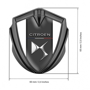 Citroen DS Trunk Emblem Badge Graphite White Base Chrome Logo Effect