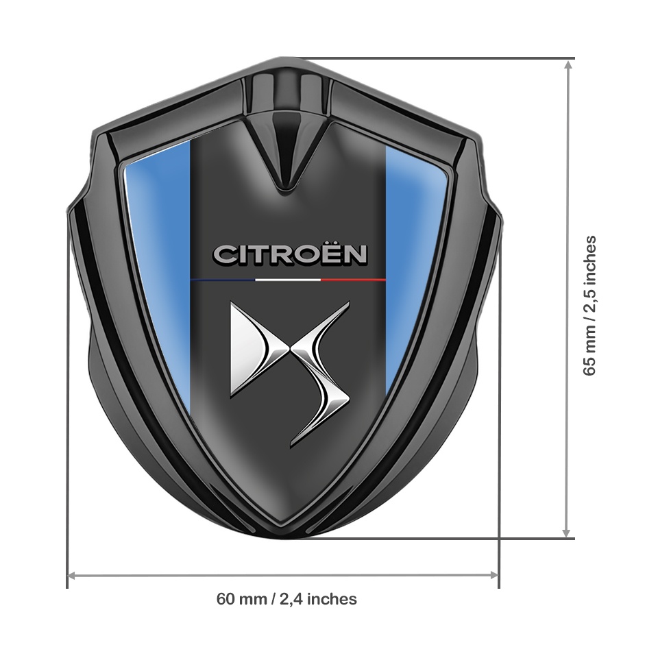 Citroen DS Emblem Abzeichen selbstklebend Graphit Tonfarbe Blau basis ...