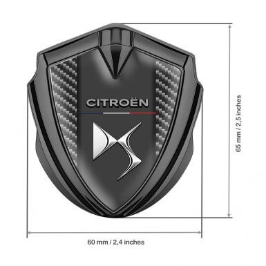 Citroen DS Trunk Metal Emblem Badge Graphite Light Carbon Chrome Effect