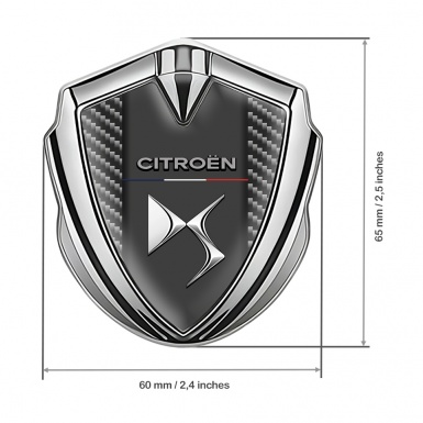 Citroen DS Trunk Metal Emblem Badge Silver Light Carbon Chrome Effect