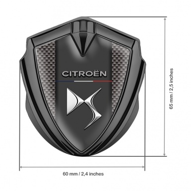 Citroen DS Self Adhesive Bodyside Emblem Graphite Brown Carbon Effect