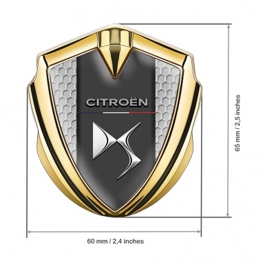 Citroen DS Trunk Badge Gold Honeycomb Template Chrome Effect