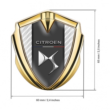 Citroen DS Metal Emblem Self Adhesive Gold White Carbon Chrome Design