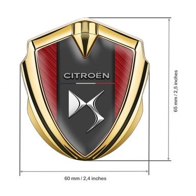 Citroen Fender Metal Emblem Badge Gold Red Carbon Chrome Effect