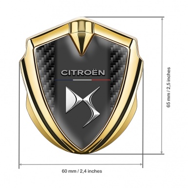 Citroen Bodyside Badge Self Adhesive Gold Black Carbon Chrome Effect
