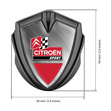 Citroen Sport Bodyside Badge Self Adhesive Graphite Brushed Racing Design