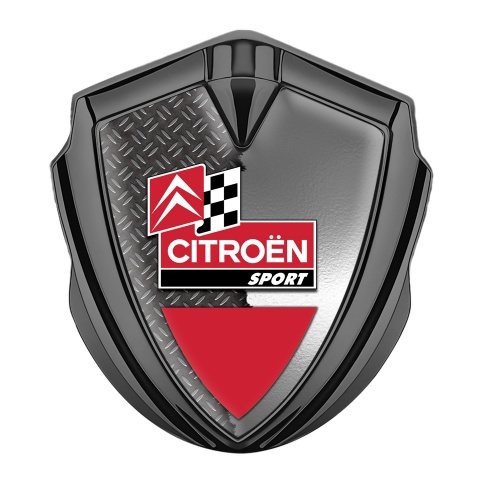 Citroen Sport Fender Emblem Badge Graphite Racing Design Torn Design