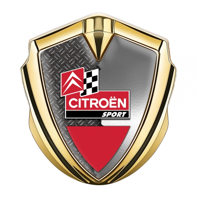 Citroen Sport Fender Emblem Badge Gold Racing Design Torn Design