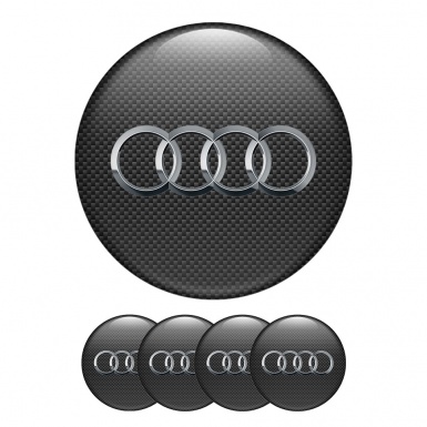 Audi Silicone Stickers Center Hub New Style Carbon