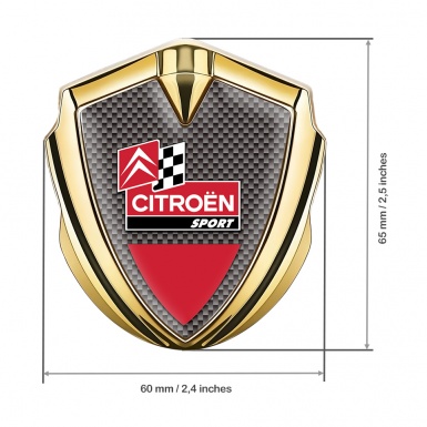 Citroen Fender Metal Emblem Gold Brushed Metal Effect 