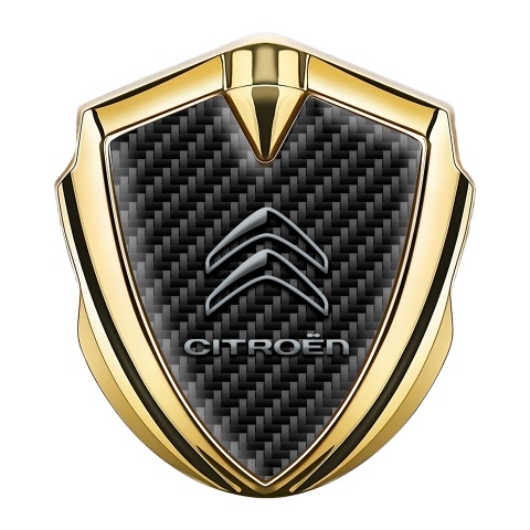 Citroen Trunk Emblem Badge Gold Black Carbon Racing Flag Edition