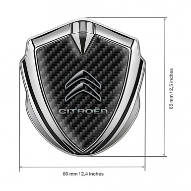 Citroen Trunk Emblem Badge Silver Black Carbon Racing Flag Edition